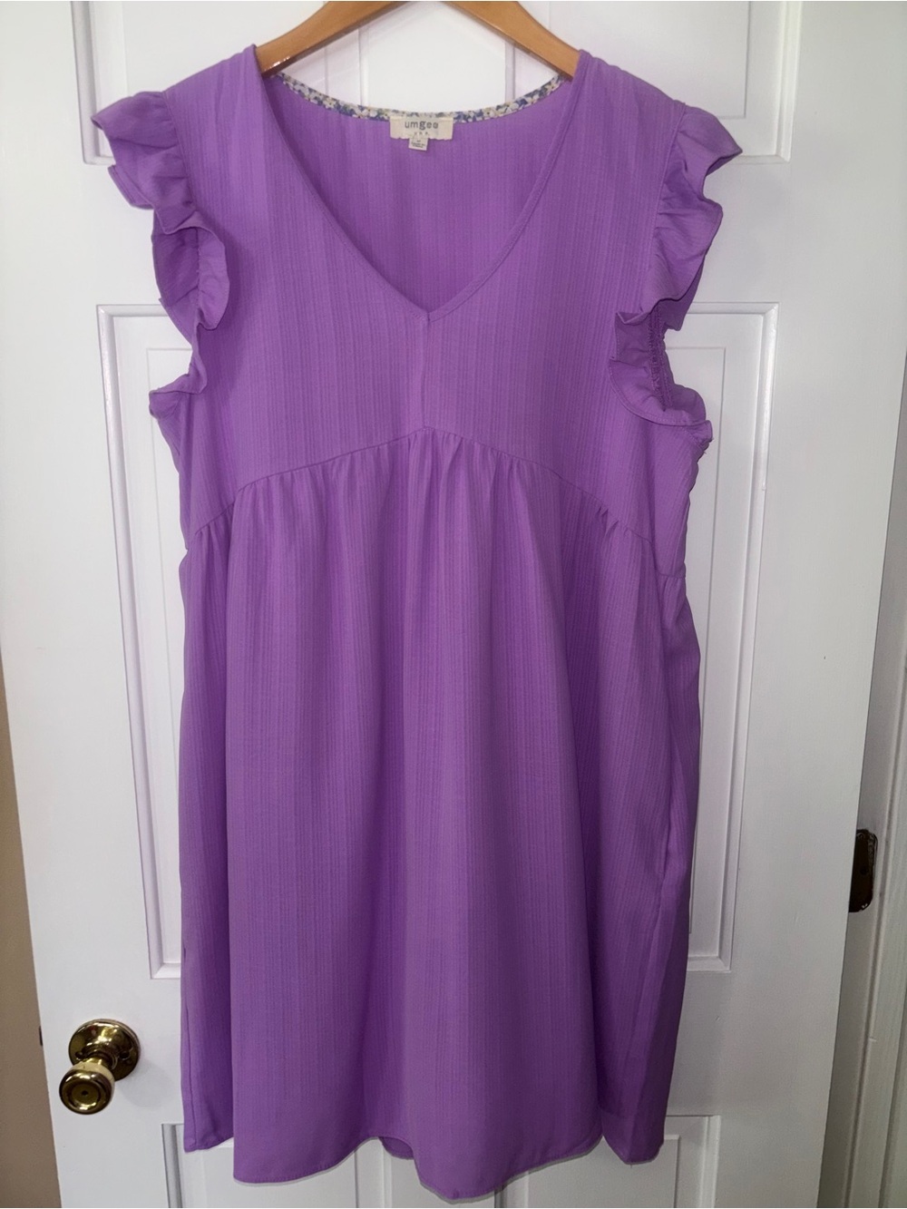 Women’s Umgee Lavender Ruffle Sleeve Dress Size Medium